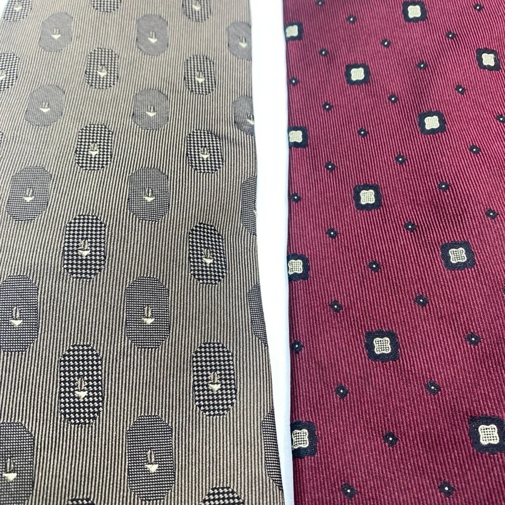 Vintage Donna Karan Signature All Silk Tie Italy Lot  textured 2 New / 2 Used